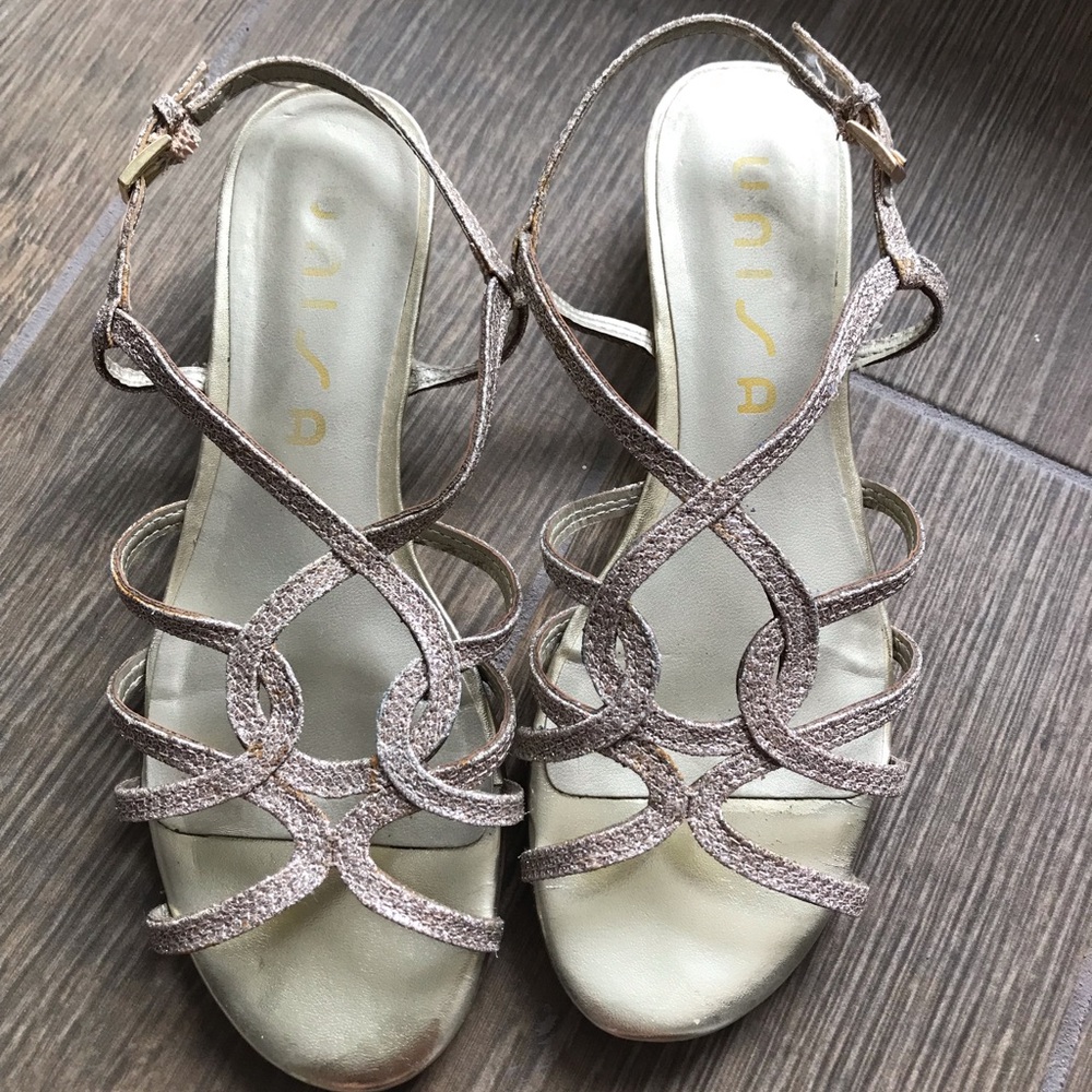 Gold sparkly sandals